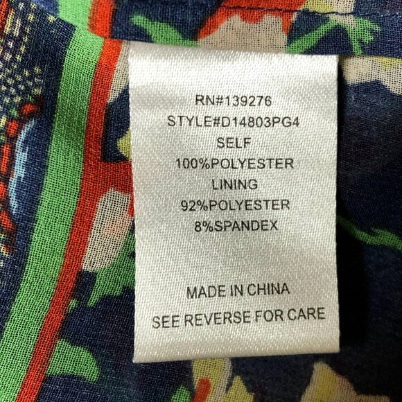 Daniel Rainn  Blue Floral Peasant Boho Blouse Shirt Size M Medium Semi Sheer Top - Picture 6 of 8